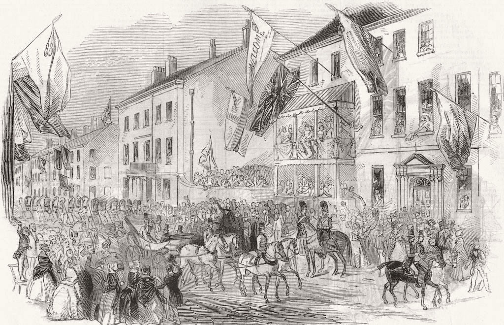 LIVERPOOL. HRH Prince Albert, route to sailors home  1846 old antique print